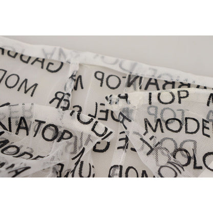 Dolce & Gabbana White Logo See Through A-line Mini Skirt 1728,67345645728,Clothing,Dolce & Gabbana,IT40|S,Material: 100% Polyester,Mini - Skirts - Clothing,New with tags,Skirts - Clothing,Skirts - Women - Clothing,White,Women,Women - Clothing