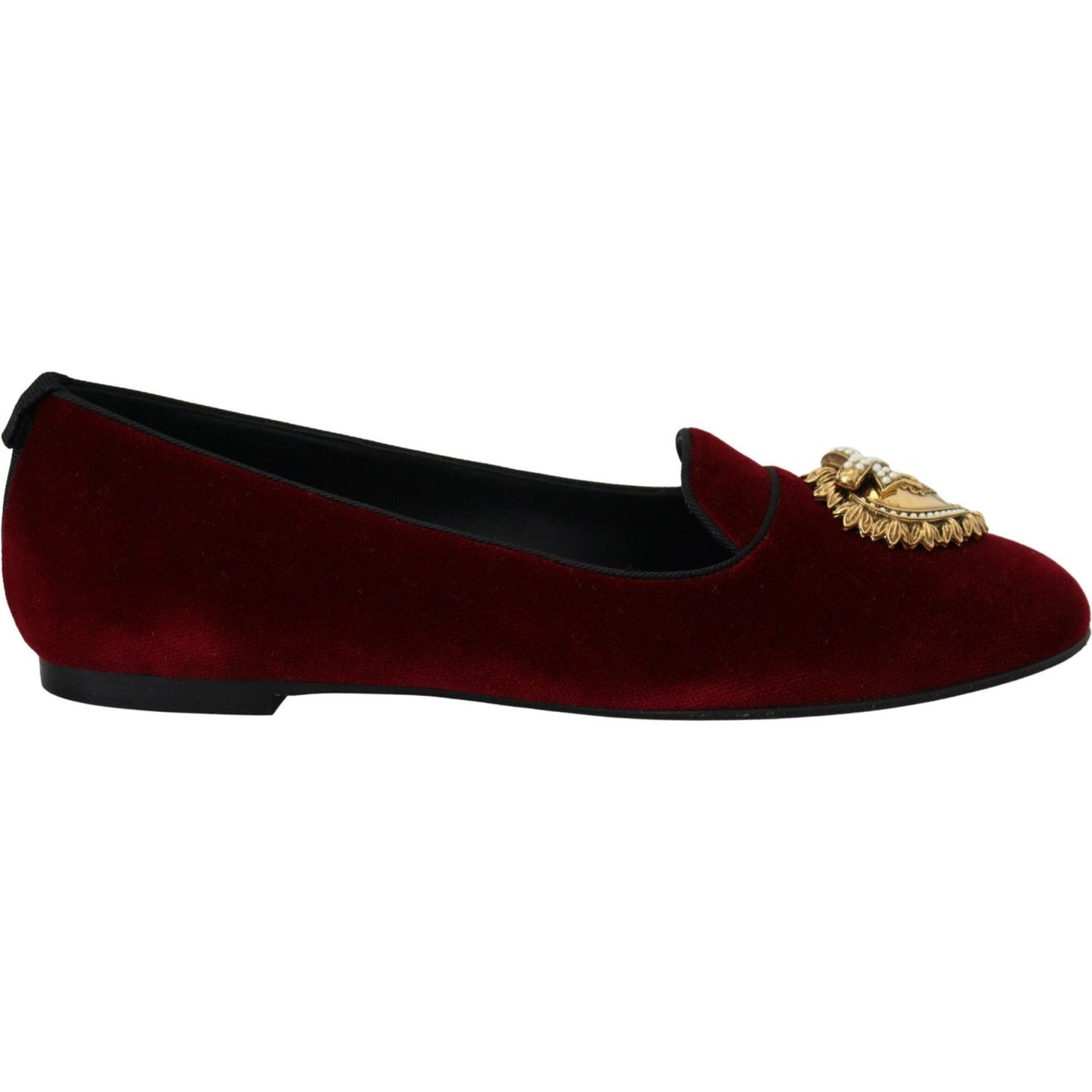 Dolce & Gabbana Bordeaux Velvet Devotion Loafers Dolce & Gabbana