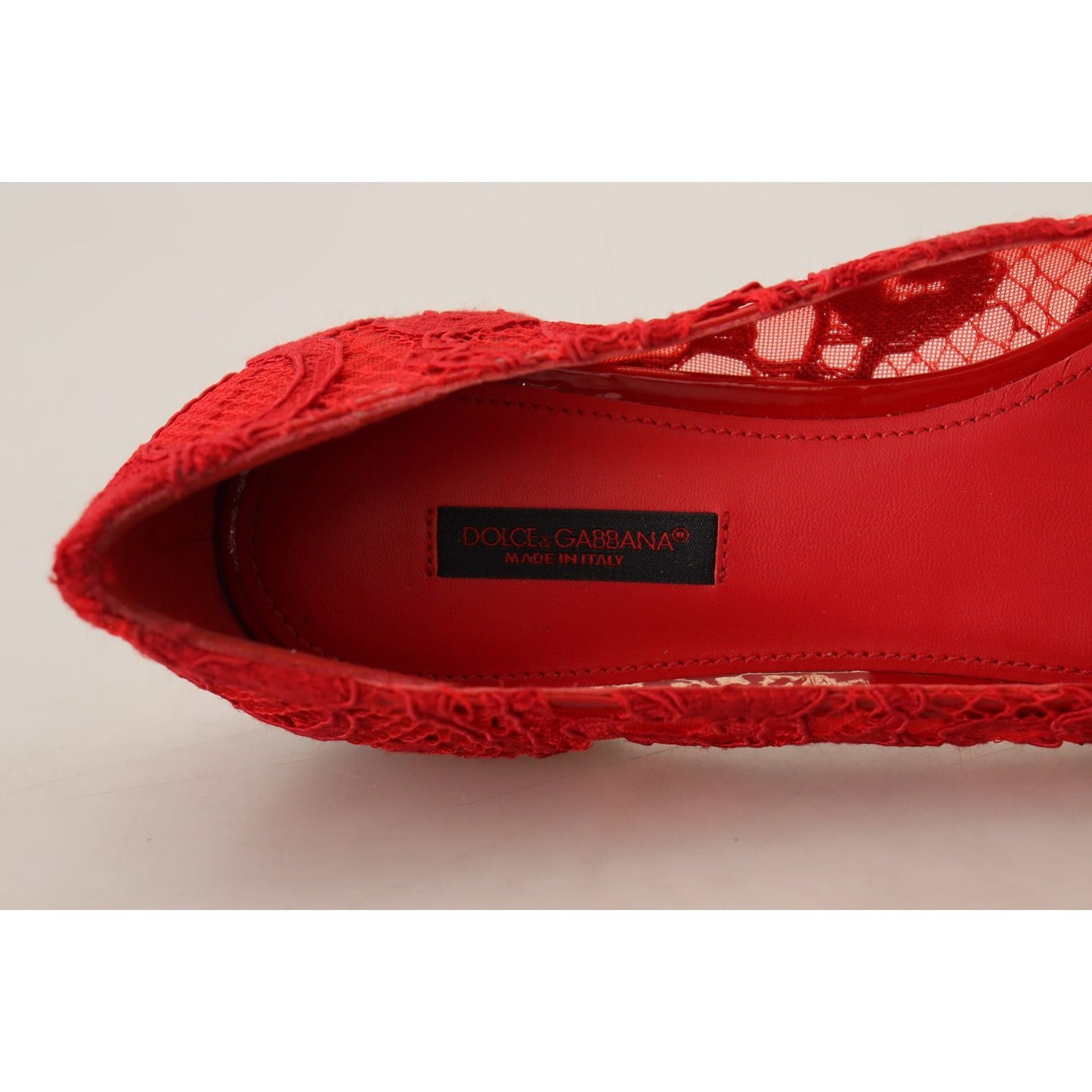 Dolce & Gabbana Red Crystal-Embellished Flats Dolce & Gabbana