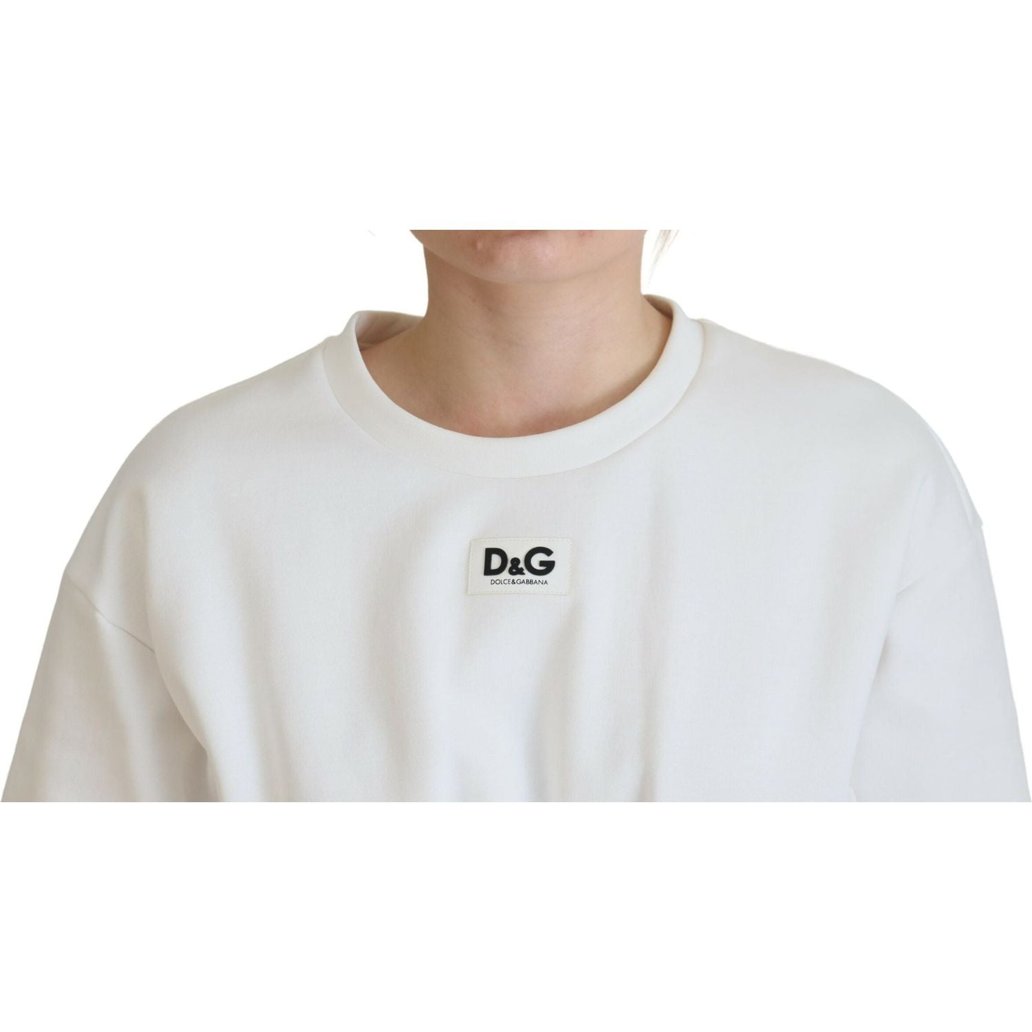 Dolce & Gabbana White Corset Stretch Cotton Top T-shirt
