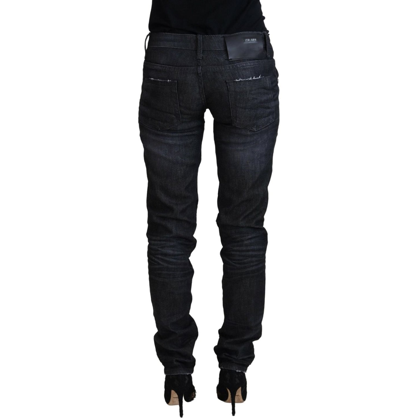 Acht Chic Black Low Waist Straight Jeans Acht