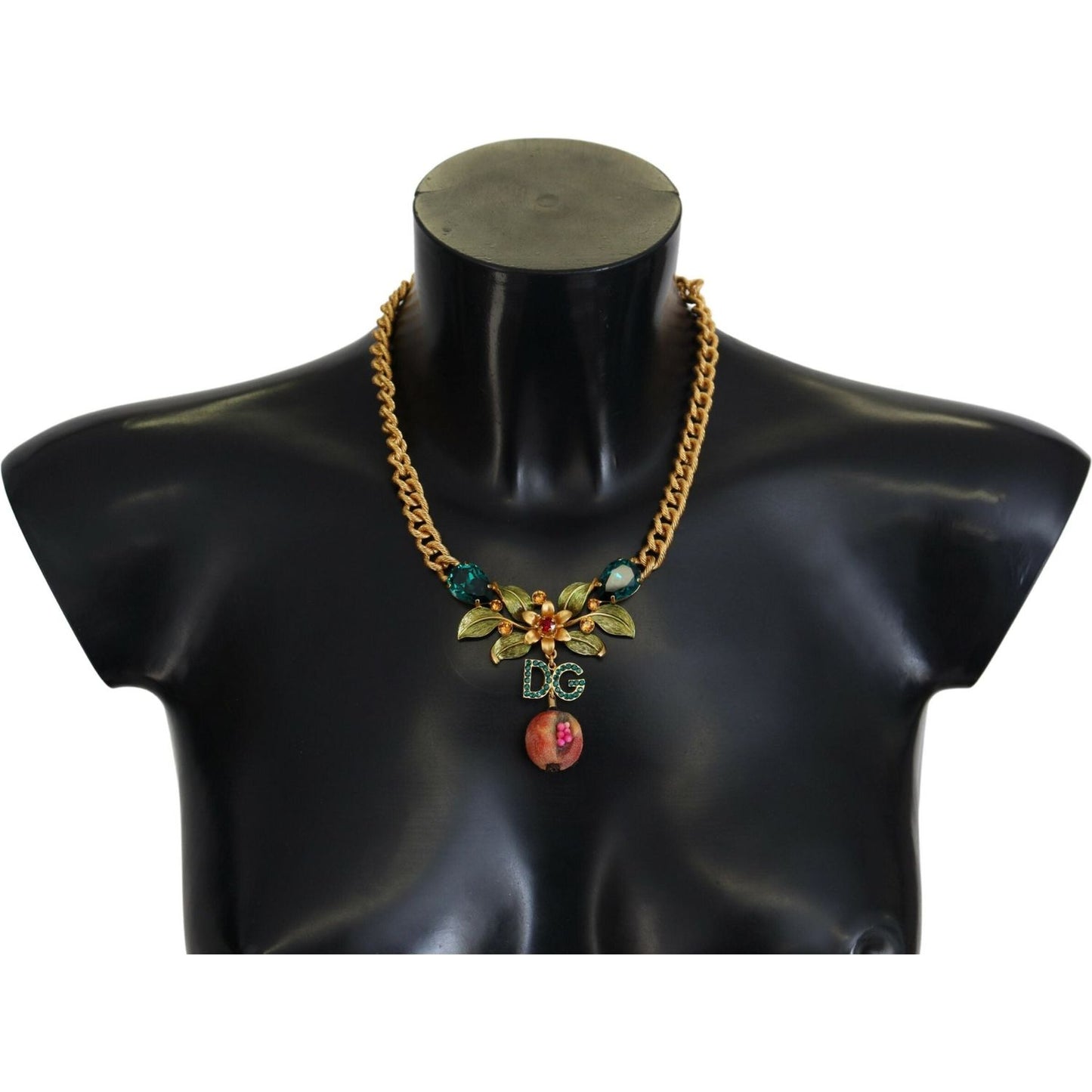 Dolce & Gabbana Elegant Gold-Tone Floral Fruit Necklace Necklace Dolce & Gabbana