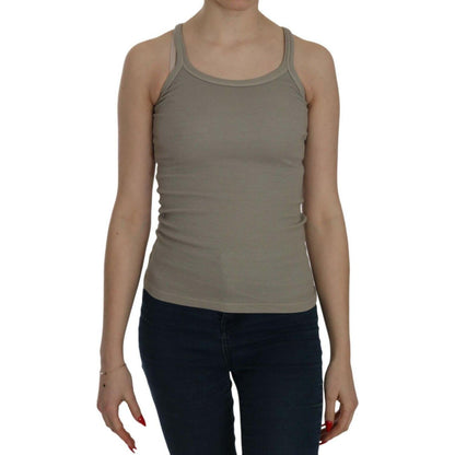 PINK MEMORIES Beige Sleeveless Spaghetti Strap Tank Blouse PINK MEMORIES