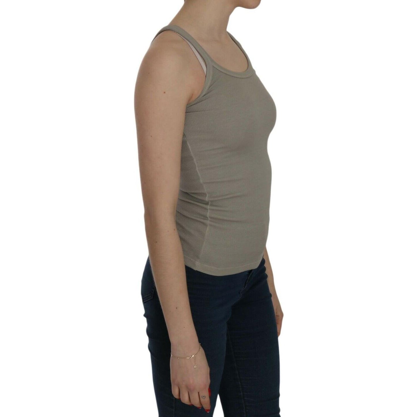 PINK MEMORIES Beige Sleeveless Spaghetti Strap Tank Blouse PINK MEMORIES