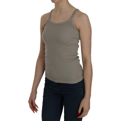 PINK MEMORIES Beige Sleeveless Spaghetti Strap Tank Blouse PINK MEMORIES