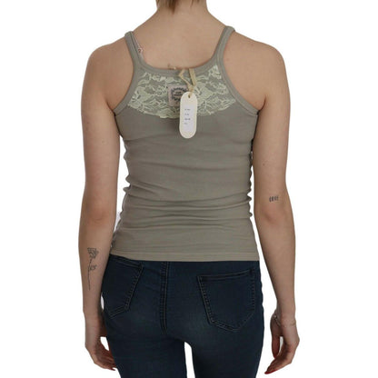 PINK MEMORIES Beige Sleeveless Spaghetti Strap Tank Blouse PINK MEMORIES