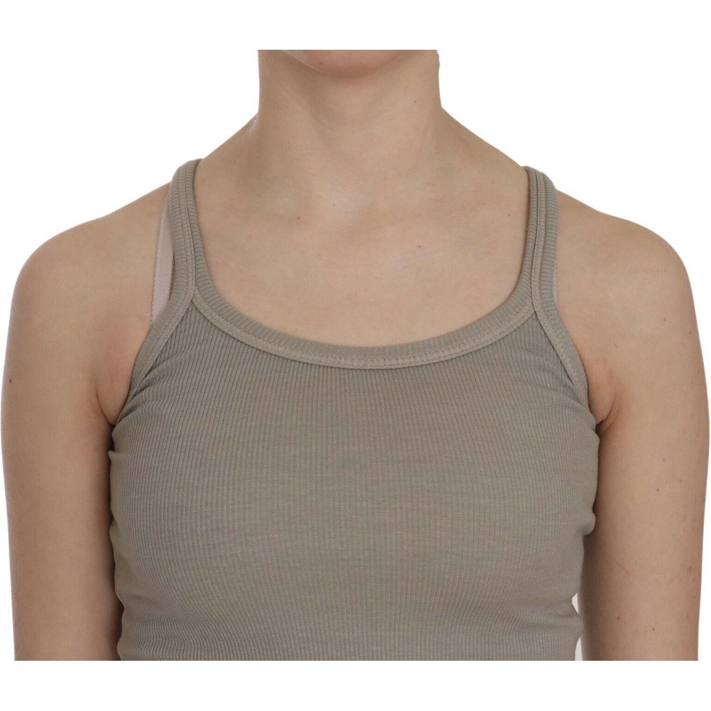 PINK MEMORIES Beige Sleeveless Spaghetti Strap Tank Blouse PINK MEMORIES