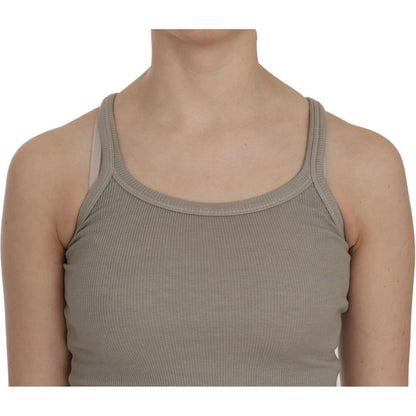 PINK MEMORIES Beige Sleeveless Spaghetti Strap Tank Blouse PINK MEMORIES