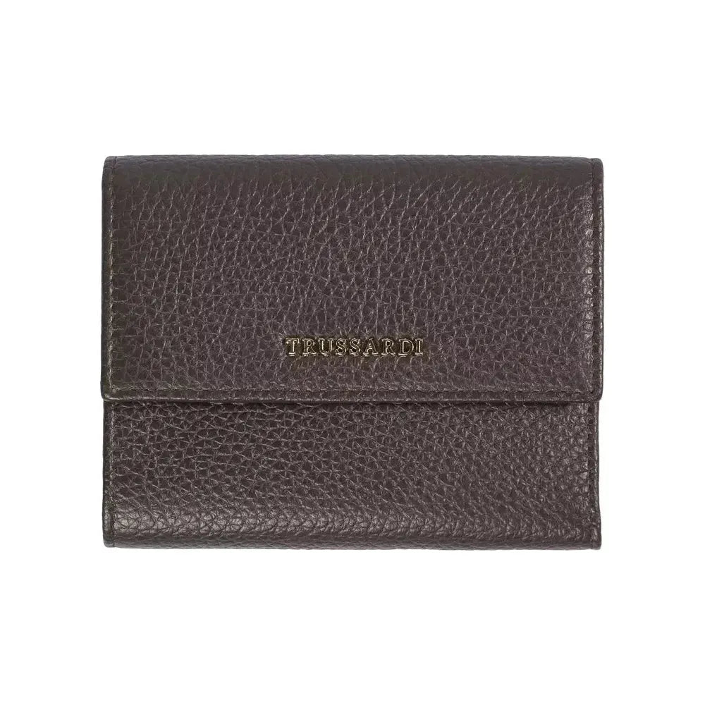 Trussardi Brown Leather Women Wallet Trussardi Dark Slate Gray