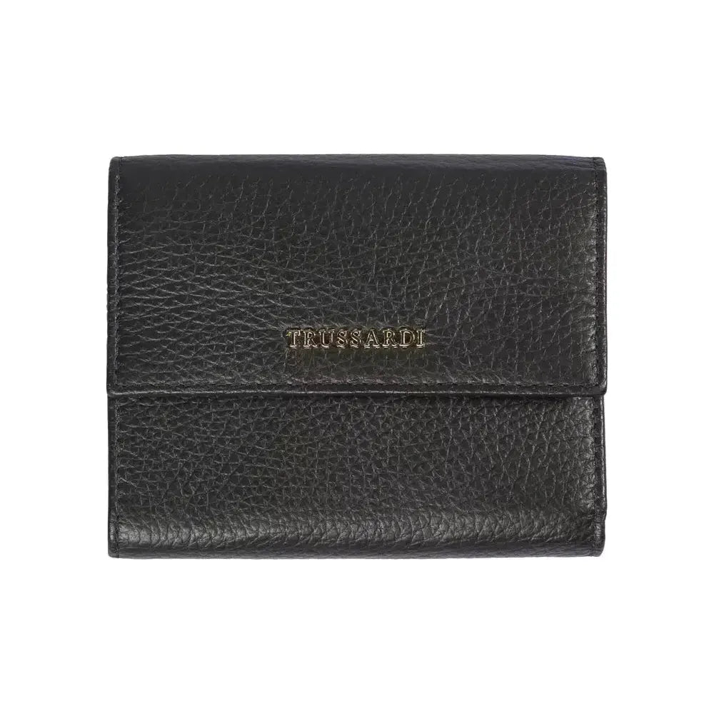 Trussardi Black Leather Women Wallet Trussardi Dark Slate Gray