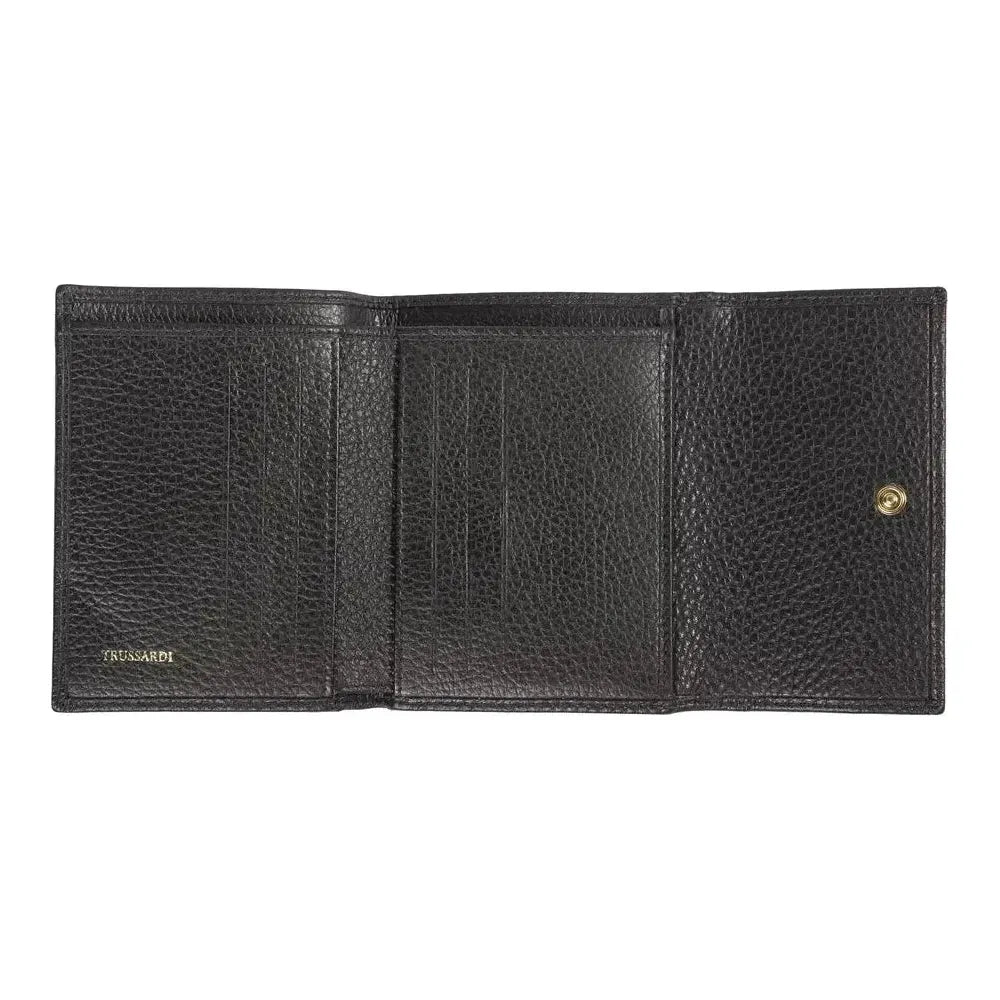 Trussardi Black Leather Women Wallet Trussardi Dark Slate Gray