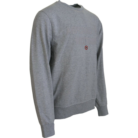 Aeronautica Militare Elegant Gray Pullover Sweater Aeronautica Militare