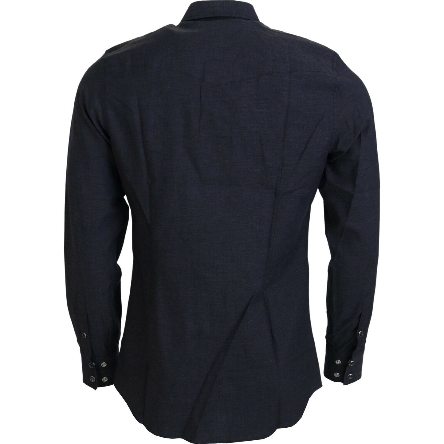 Dolce & Gabbana Elegant Gray Cotton Collared Shirt Dolce & Gabbana