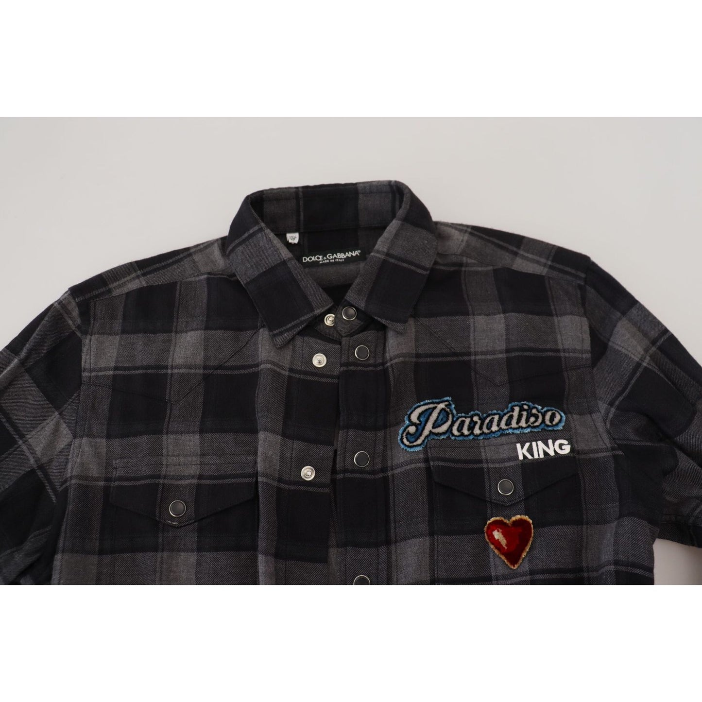 Dolce & Gabbana Elegant Black and Gray Button Down Shirt Dolce & Gabbana