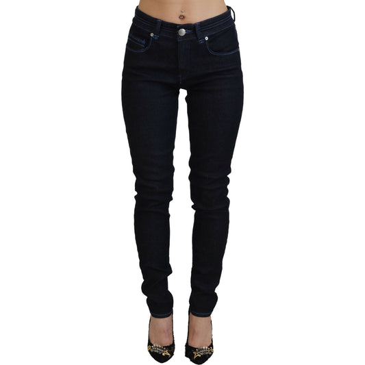 Acht Dark Blue Low Waist Slim Fit Women Denim Jeans Acht