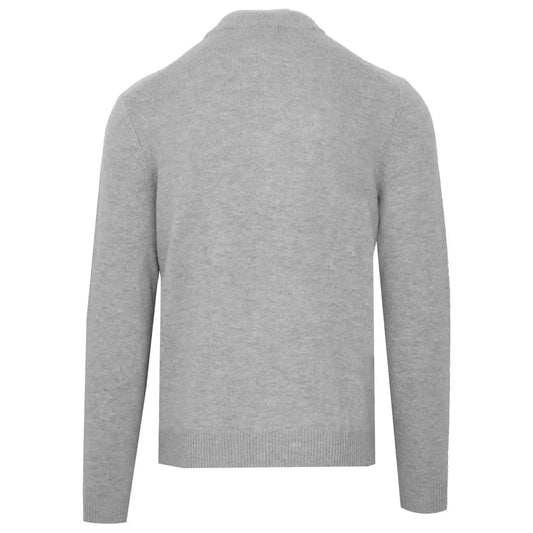 Malo Gray Wool Men Turtleneck Sweater Malo