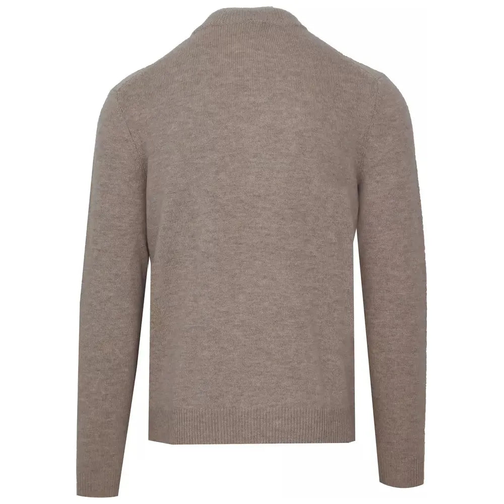 Malo Beige Wool Men Turtleneck Malo