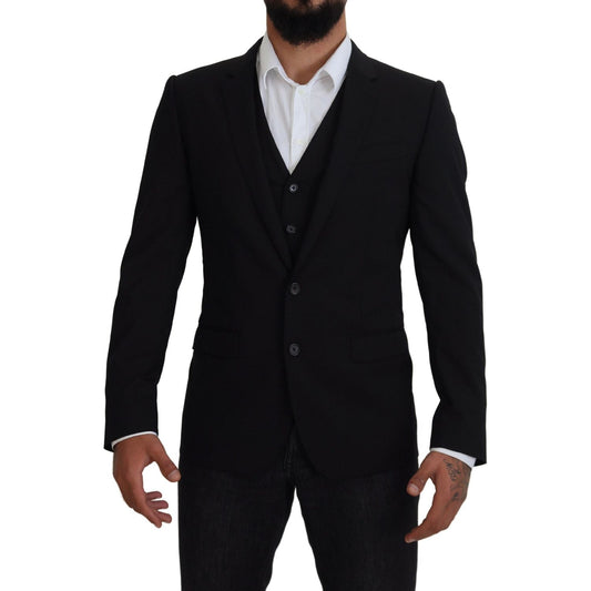 Dolce & Gabbana Elegant Black Martini Two-Piece Suit Dolce & Gabbana