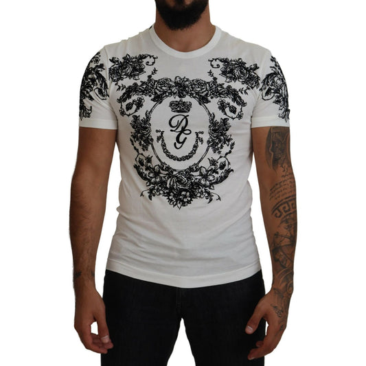 Dolce & Gabbana Elegant Floral Crown Tee Dolce & Gabbana