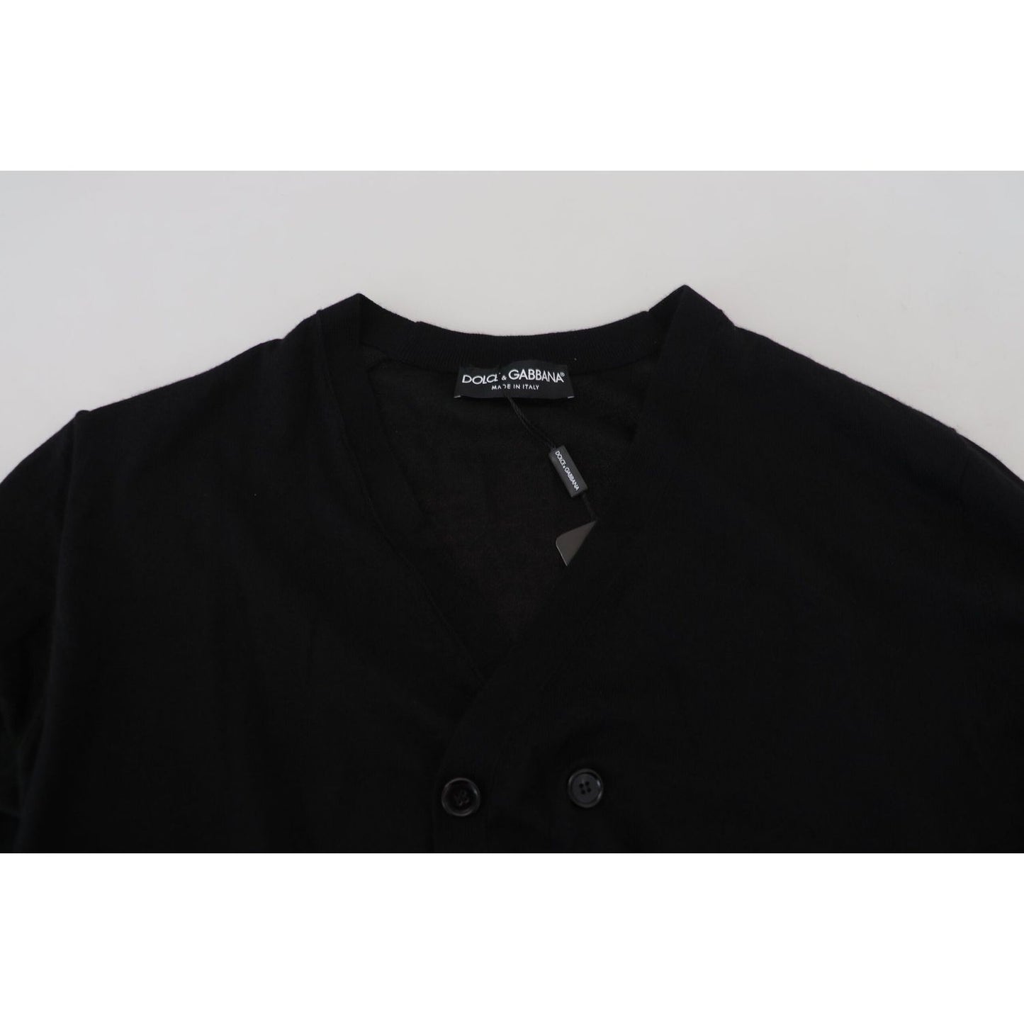 Dolce & Gabbana Elegant Black Cashmere Cardigan Sweater Dolce & Gabbana