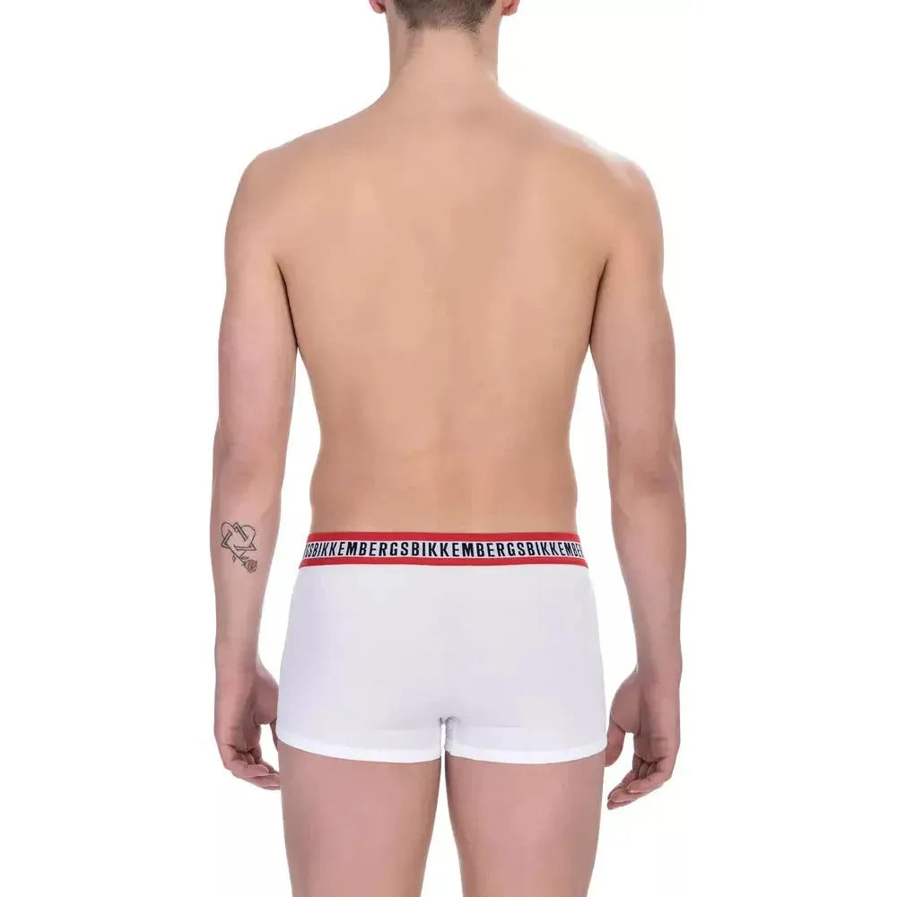 Bikkembergs White Cotton Men Trunk Bikkembergs