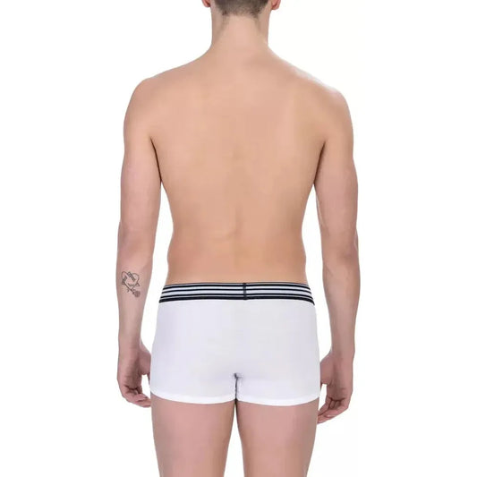 Bikkembergs White Cotton Men Trunk Bikkembergs