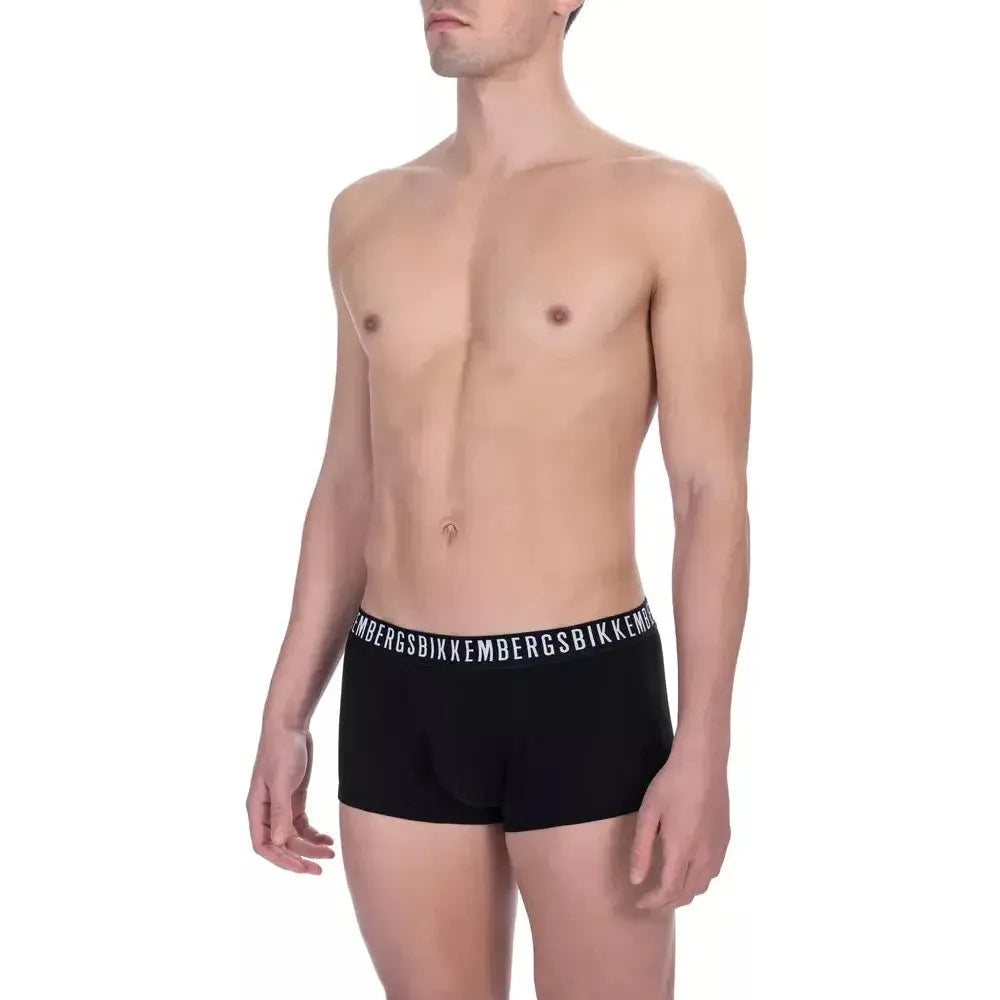 Bikkembergs Black Cotton Men Trunk Bikkembergs