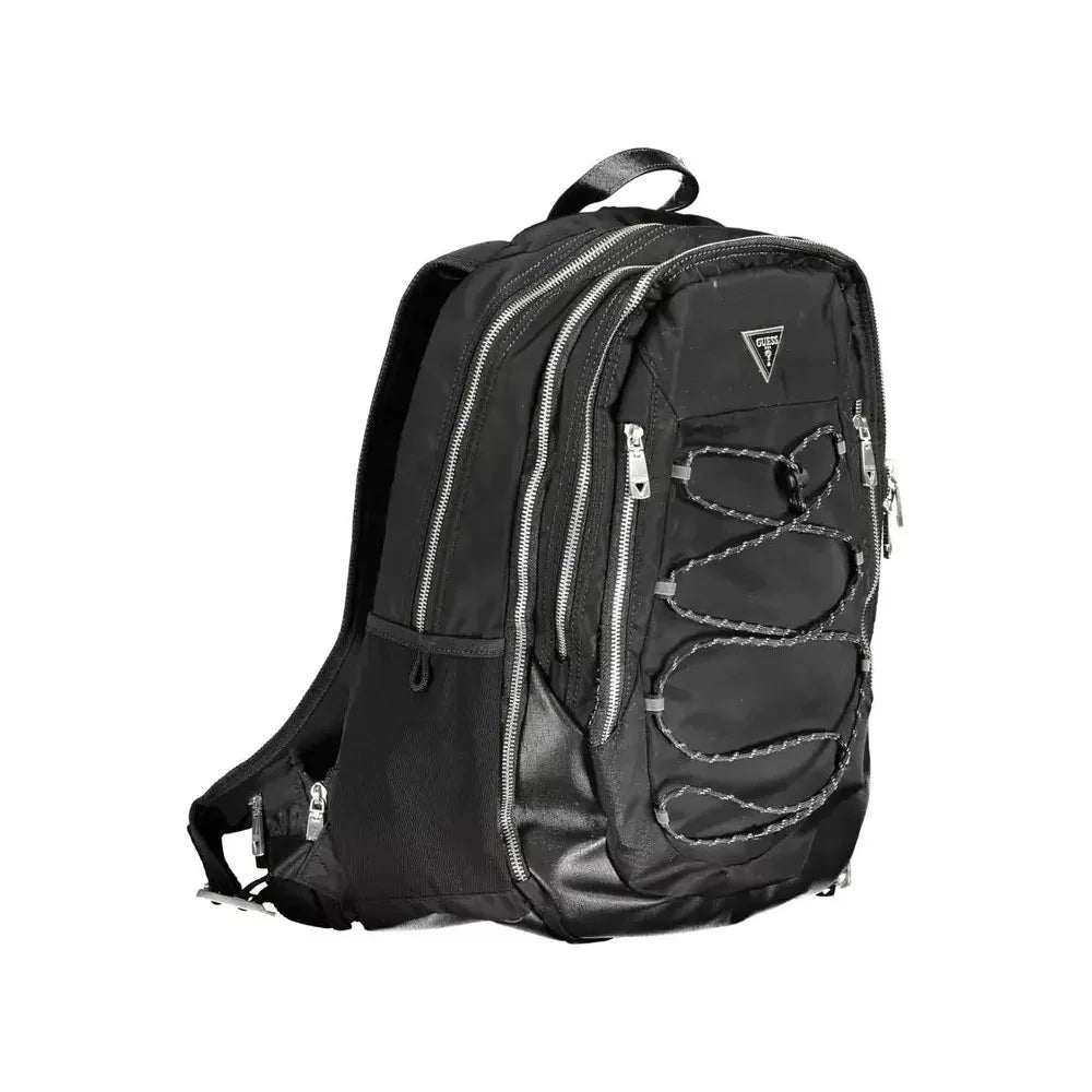 Guess Jeans Black Polyamide Men Backpack Guess Jeans