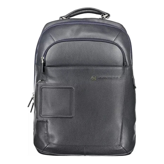 Elegant Blue Mixed-Material Backpack