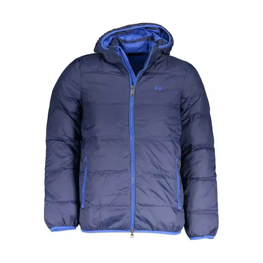 La Martina Blue Polyamide Men Jacket La Martina