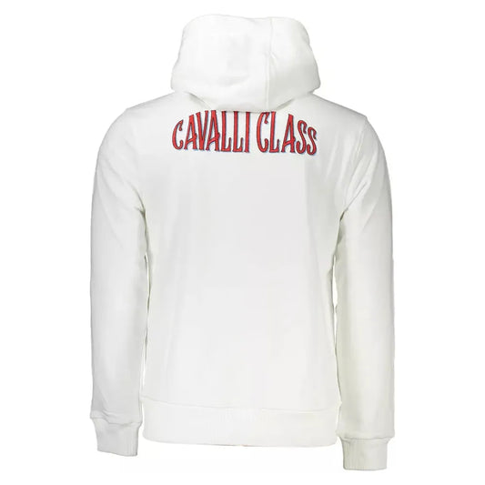 Cavalli Class White Cotton Men Sweatshirt Cavalli Class