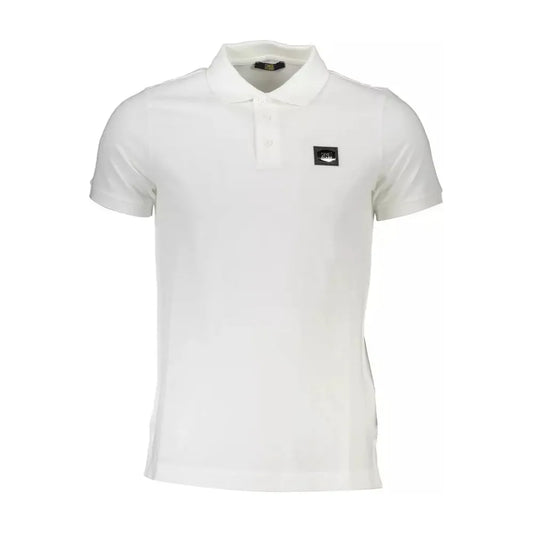 Cavalli Class White Cotton Men Polo Shirt Cavalli Class