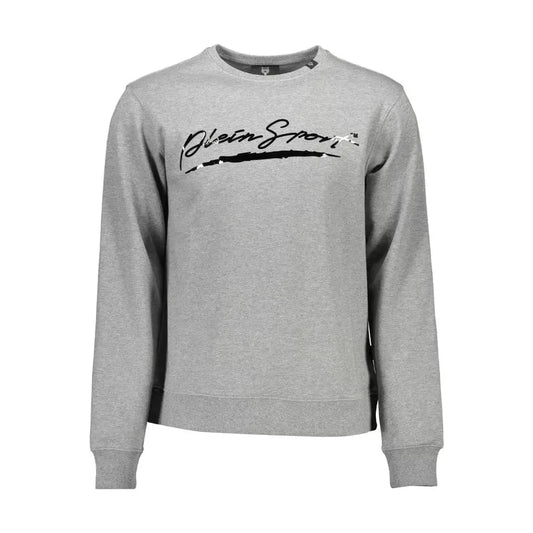 Plein Sport Gray Cotton Men Sweater Plein Sport