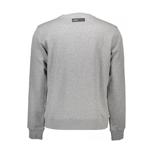 Plein Sport Gray Cotton Men Sweater Plein Sport