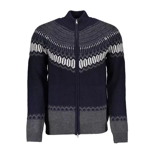 Gant Blue Wool Men Cardigan