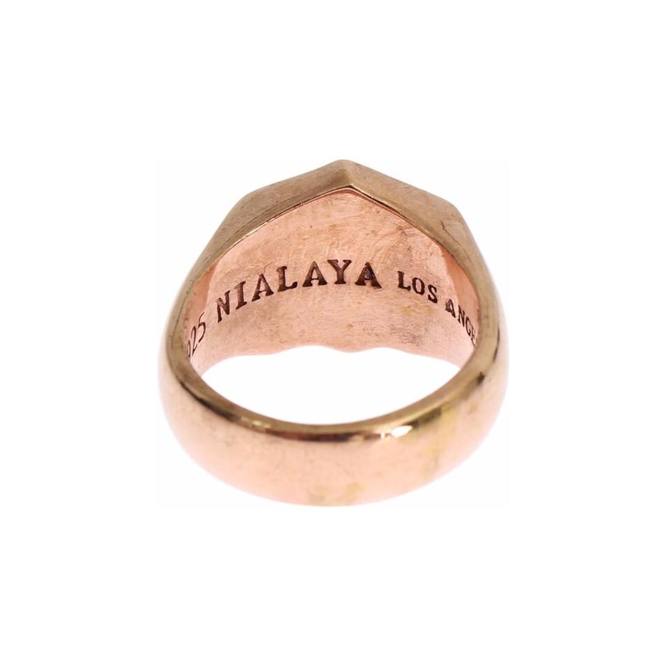 Nialaya Chic Pink Gold Plated Sterling Silver Ring Ring Nialaya