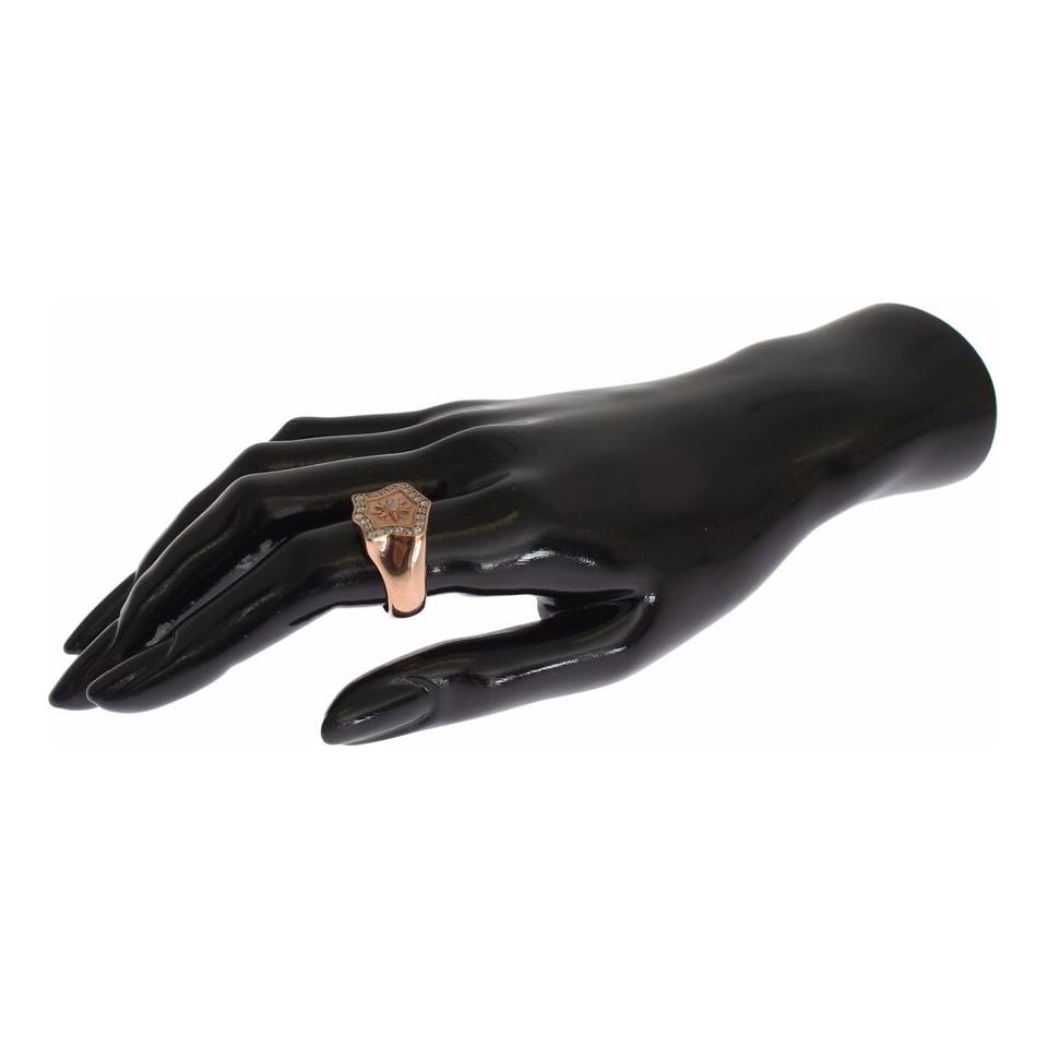 Nialaya Pink Gold 925 Silver Authentic Clear Ring
