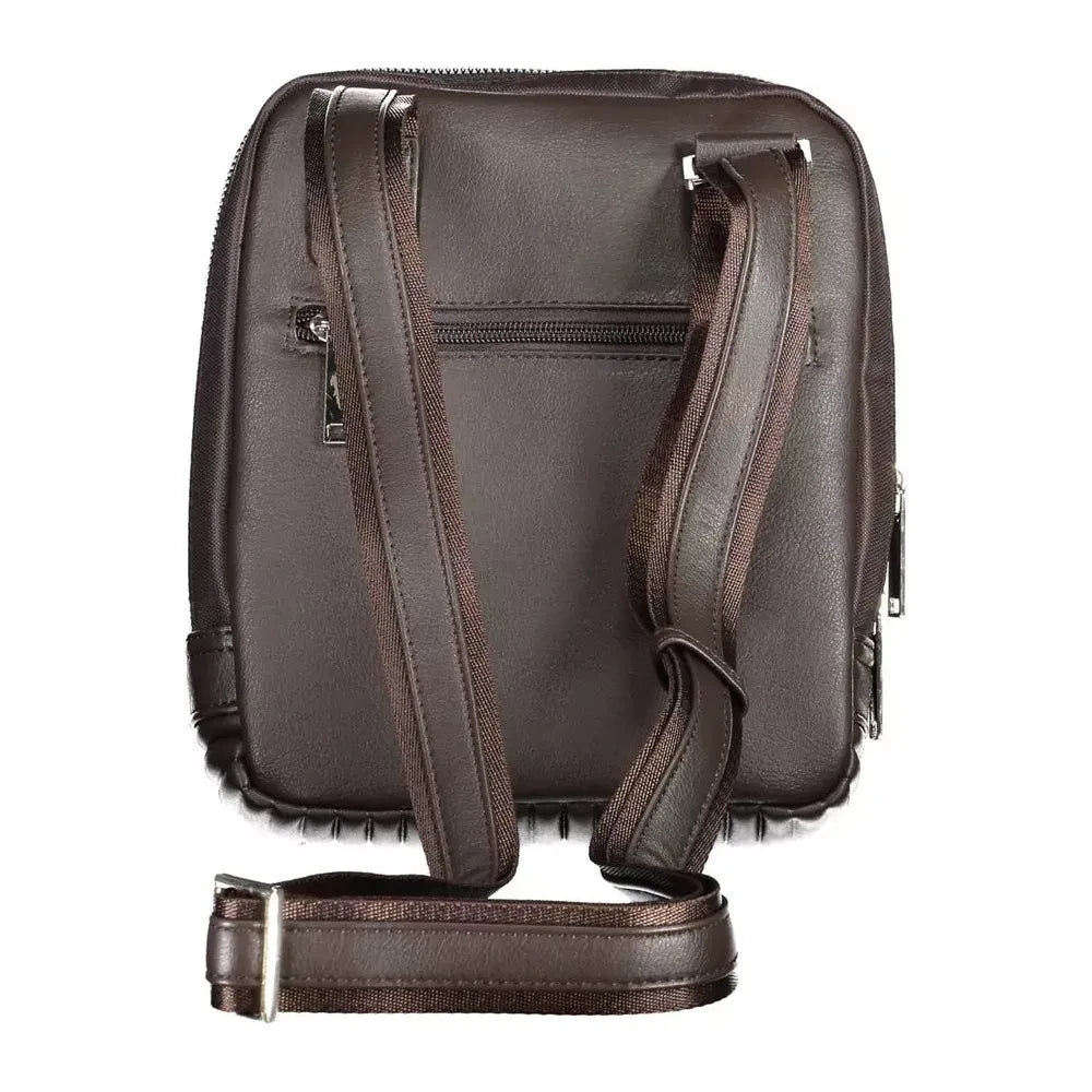 Front view with bag zipped and handles upright.