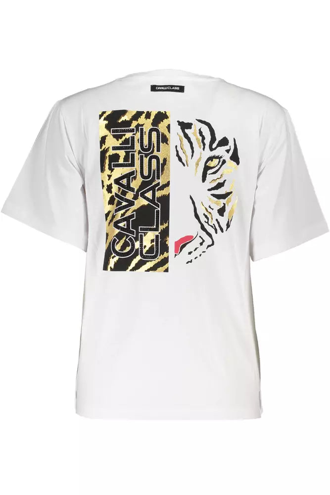 Cavalli Class White Cotton Women T-Shirt Cavalli Class