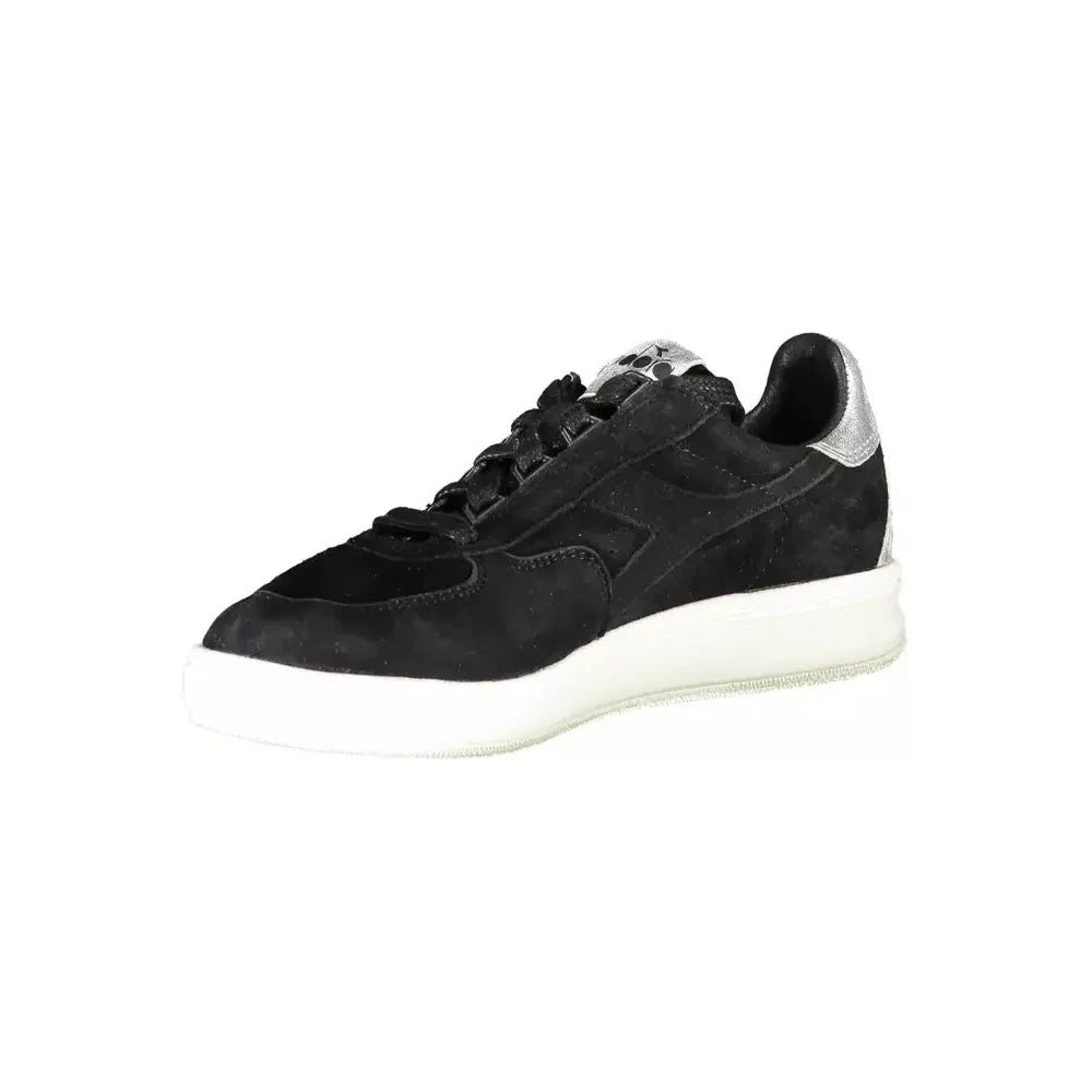 Diadora Black Leather Women Sneaker Diadora