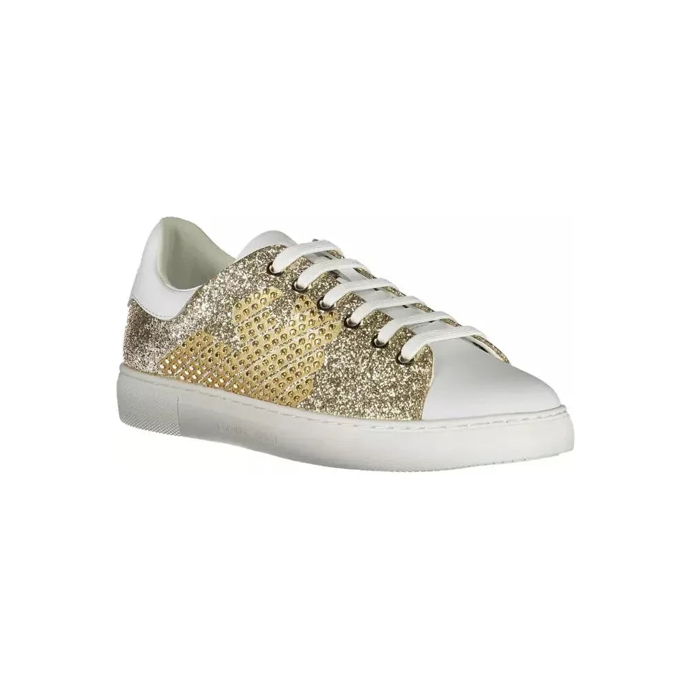 Emporio Armani Gold Polyester Women Sneaker Emporio Armani