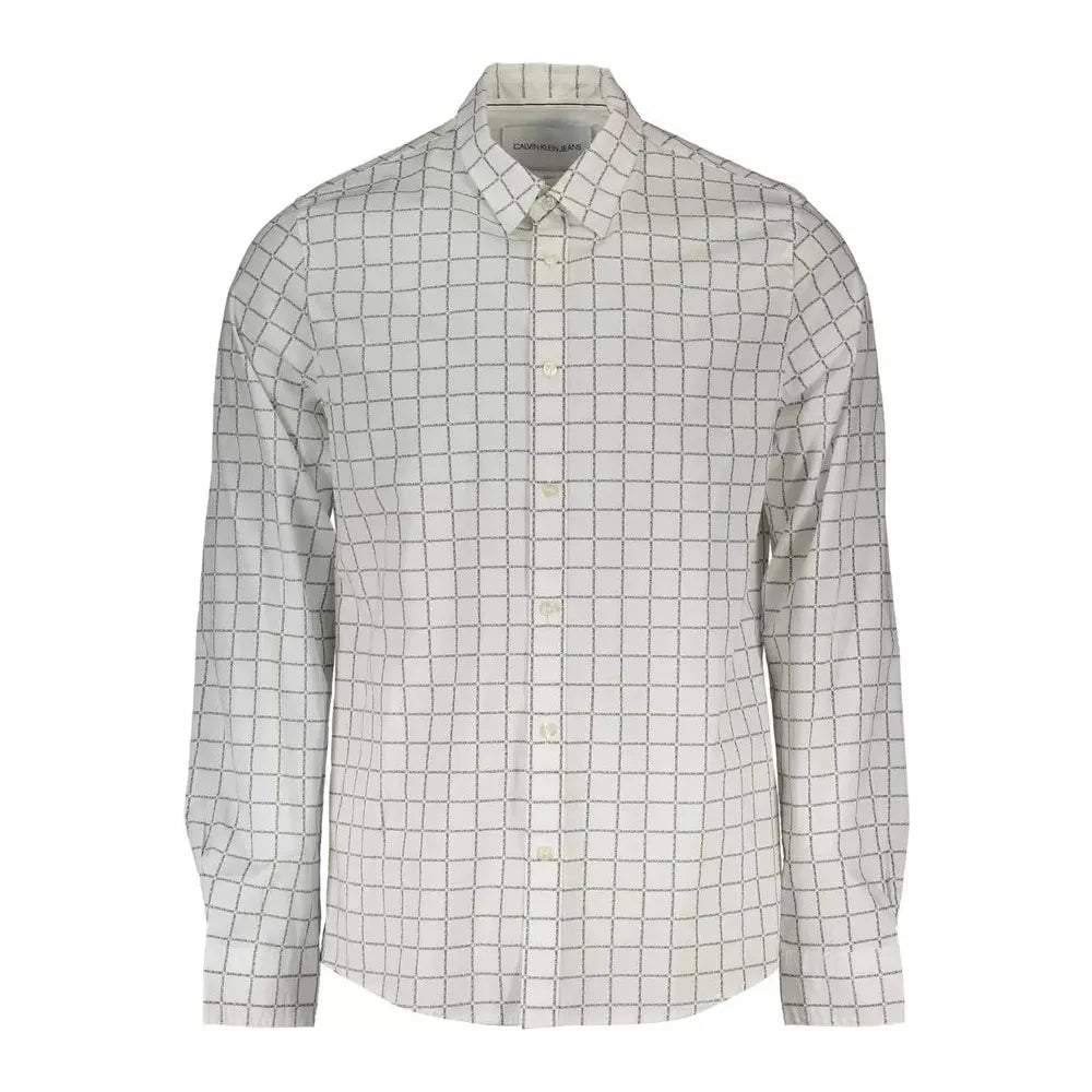 Calvin Klein White Cotton Men Shirt Calvin Klein