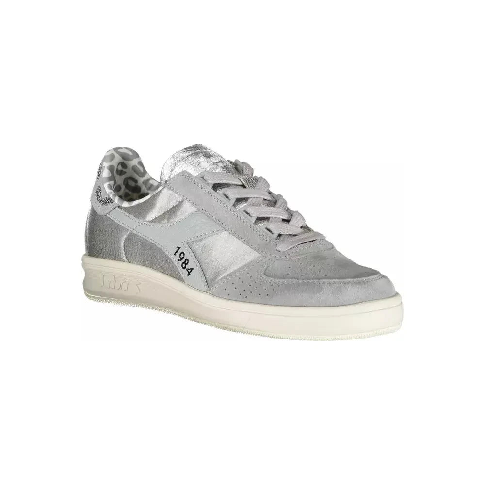 Diadora Gray Leather Women Sneaker Diadora