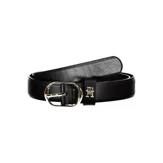 Tommy Hilfiger Black Leather Women Belt Tommy Hilfiger