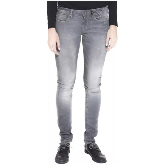 Chic Narrow-Leg Faded Gray Jeans