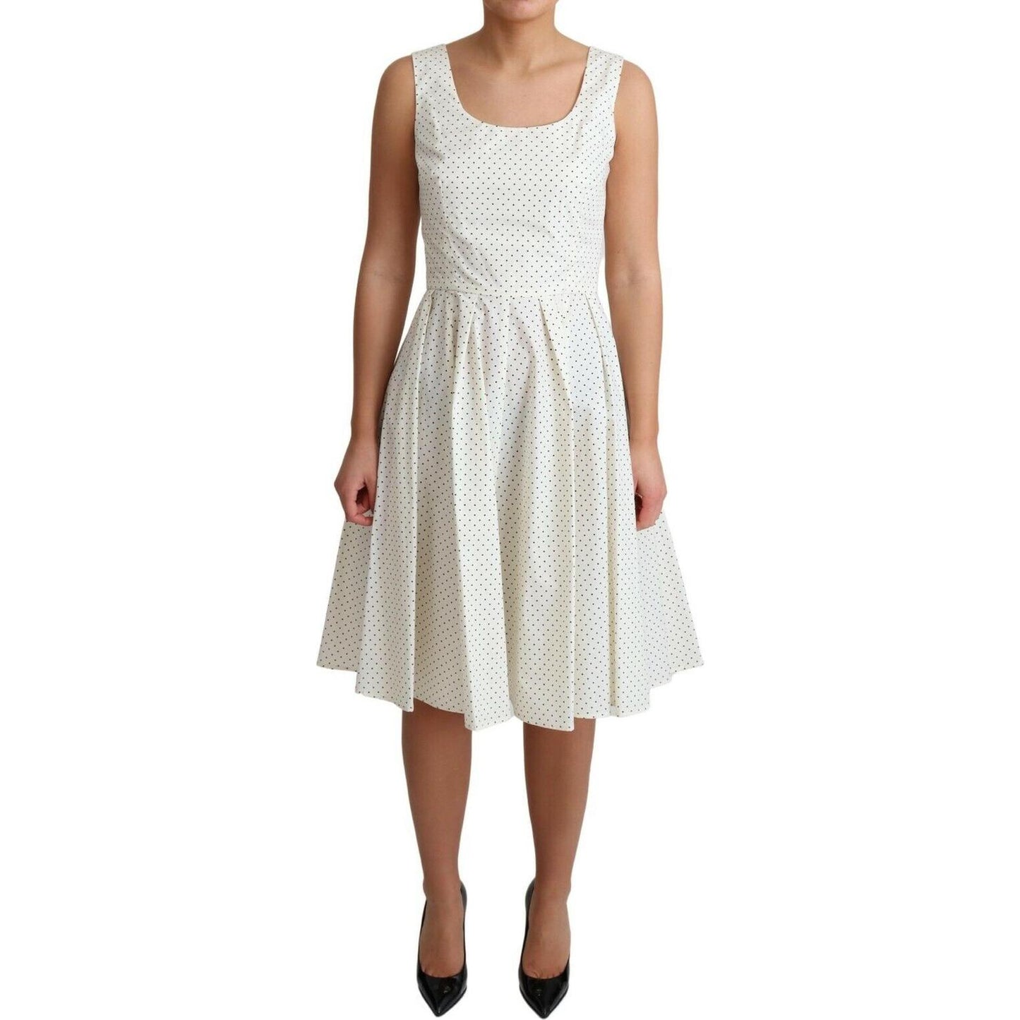 Dolce & Gabbana Elegant Sleeveless A-Line Polka Dotted Dress Dolce & Gabbana