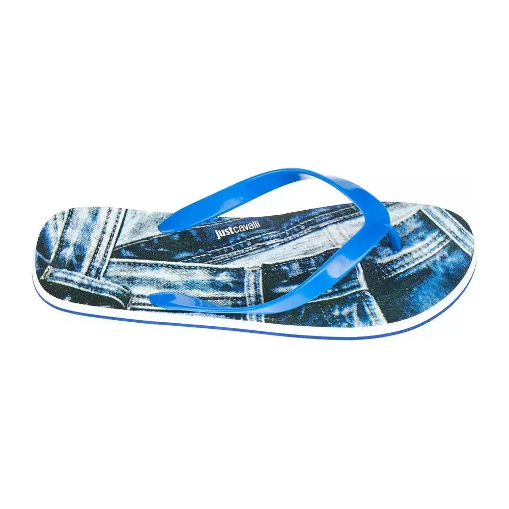 Just Cavalli Light Blue EVA Men Sandal Just Cavalli