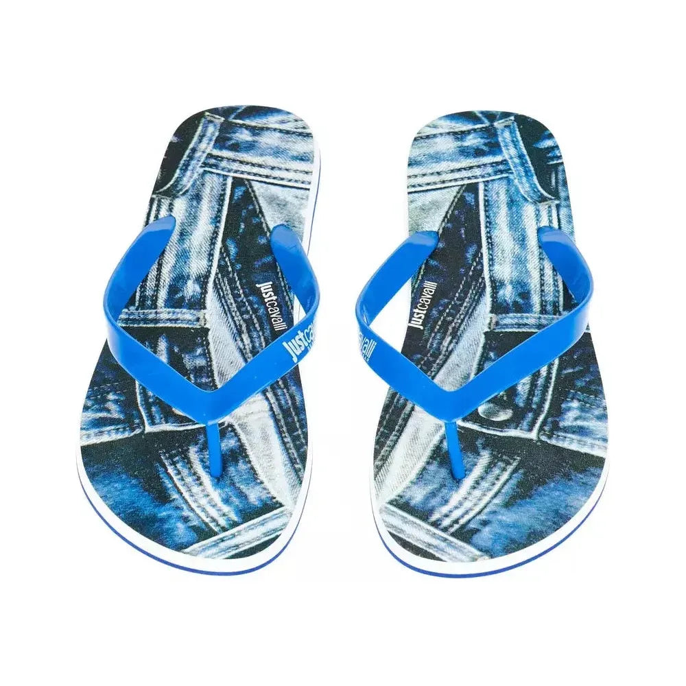 Just Cavalli Light Blue EVA Men Sandal Just Cavalli