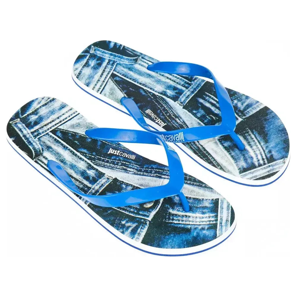 Just Cavalli Light Blue EVA Men Sandal Just Cavalli