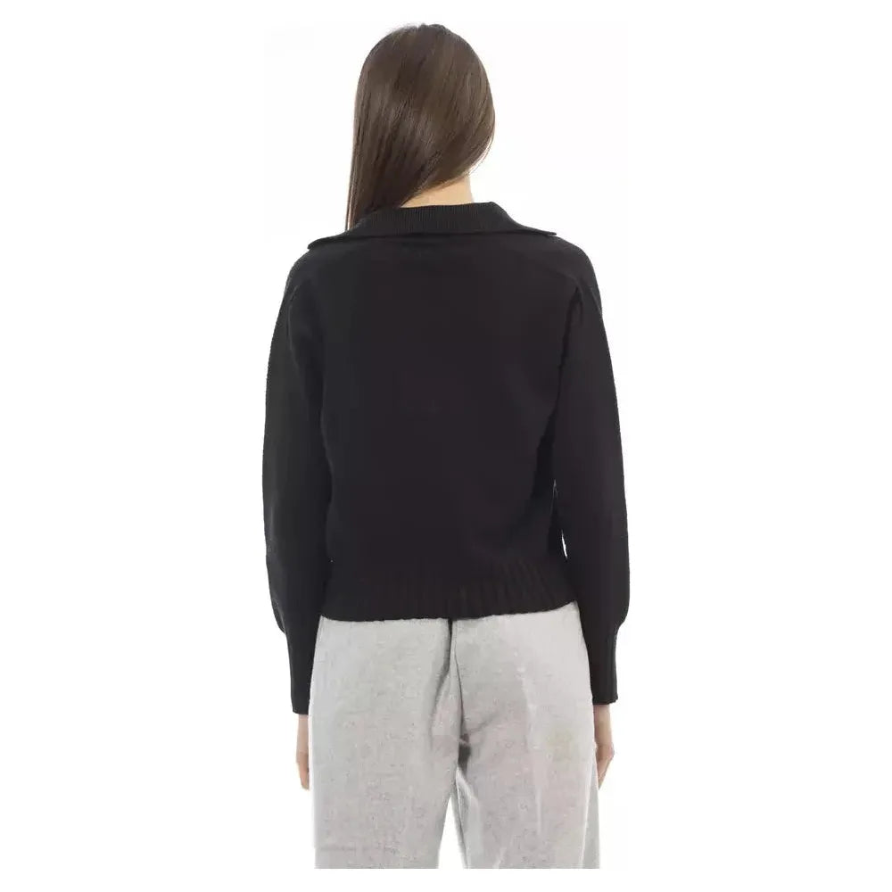 Alpha Studio Black Wool Women Sweater Alpha Studio